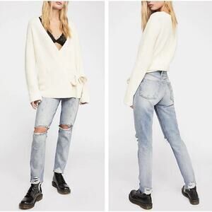 New BOYISH Billy High Waist Distressed Jeans Some Like it Hot Size 25 Button Fly